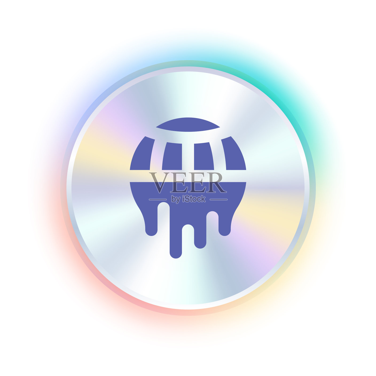 全息贴纸设计与气候变化图标插画图片素材