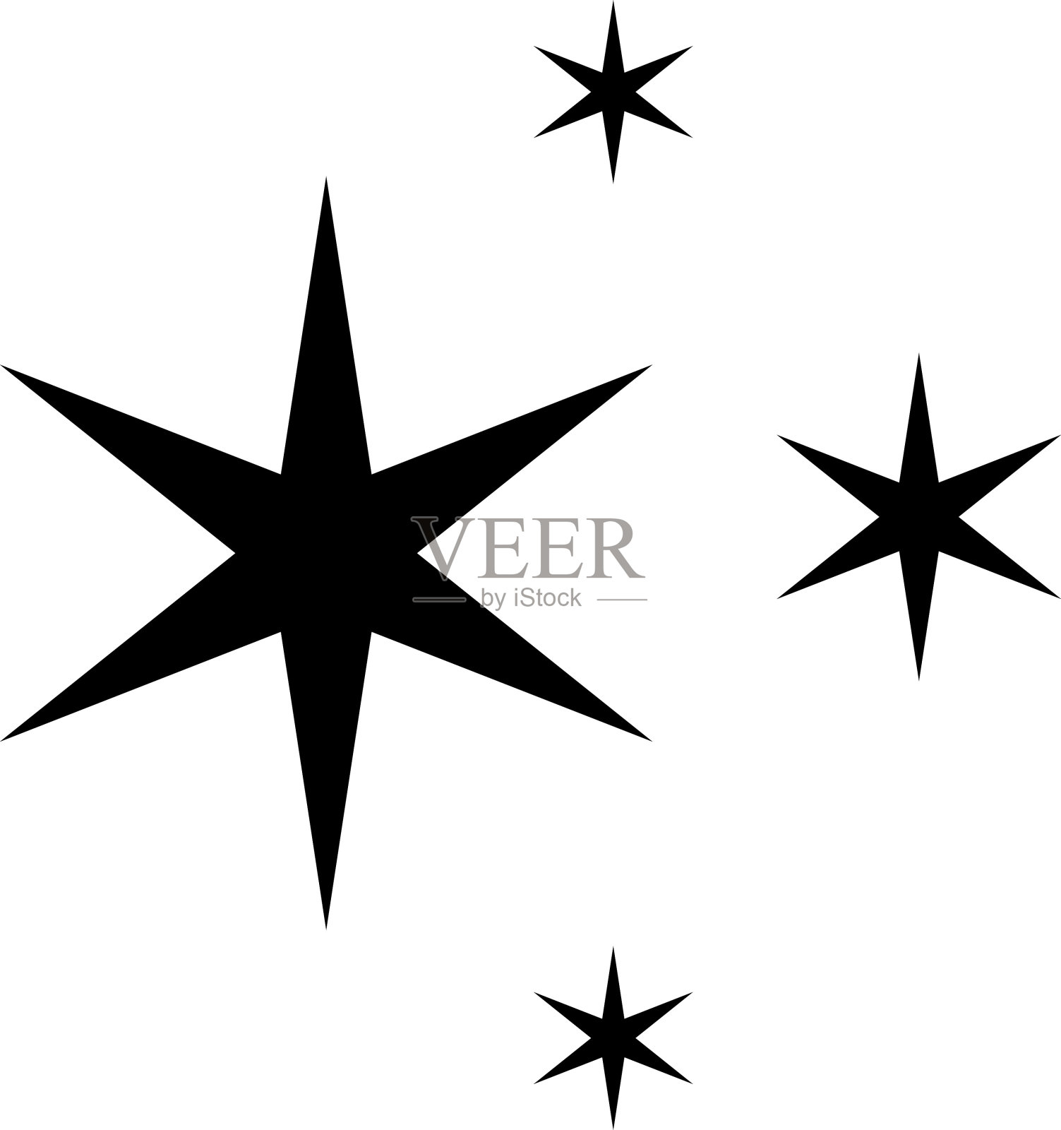 明星偶像。金星或最喜欢的平面图标应用程序和网站。星级图标。星向量集合。现代简单的星星。矢量插图。插画图片素材