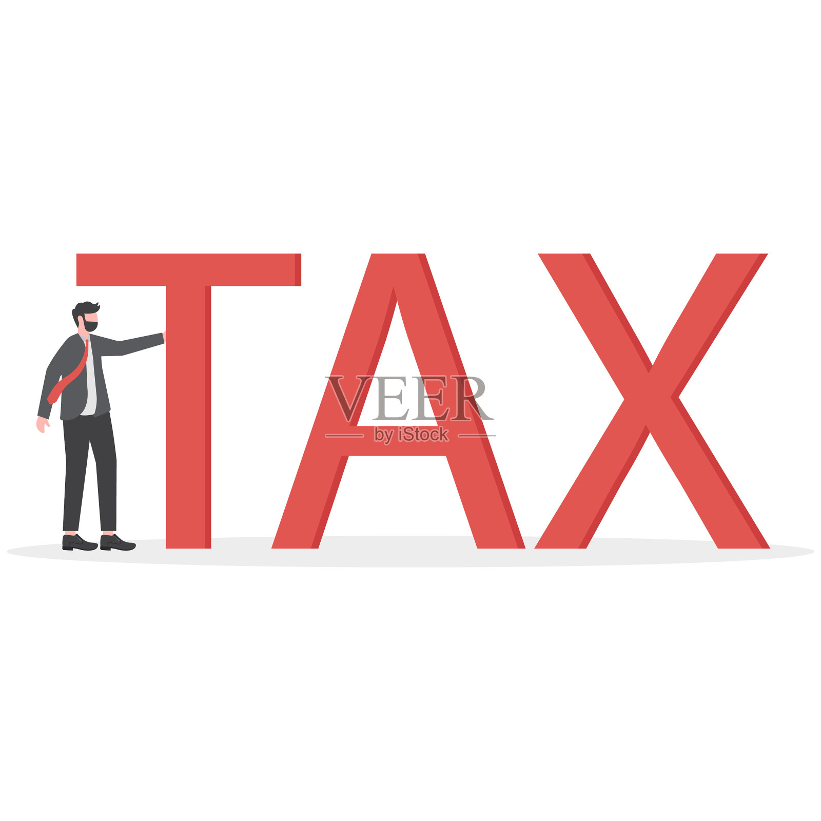 税收的概念。搬运税务信息的商人。业务概念矢量图插画图片素材