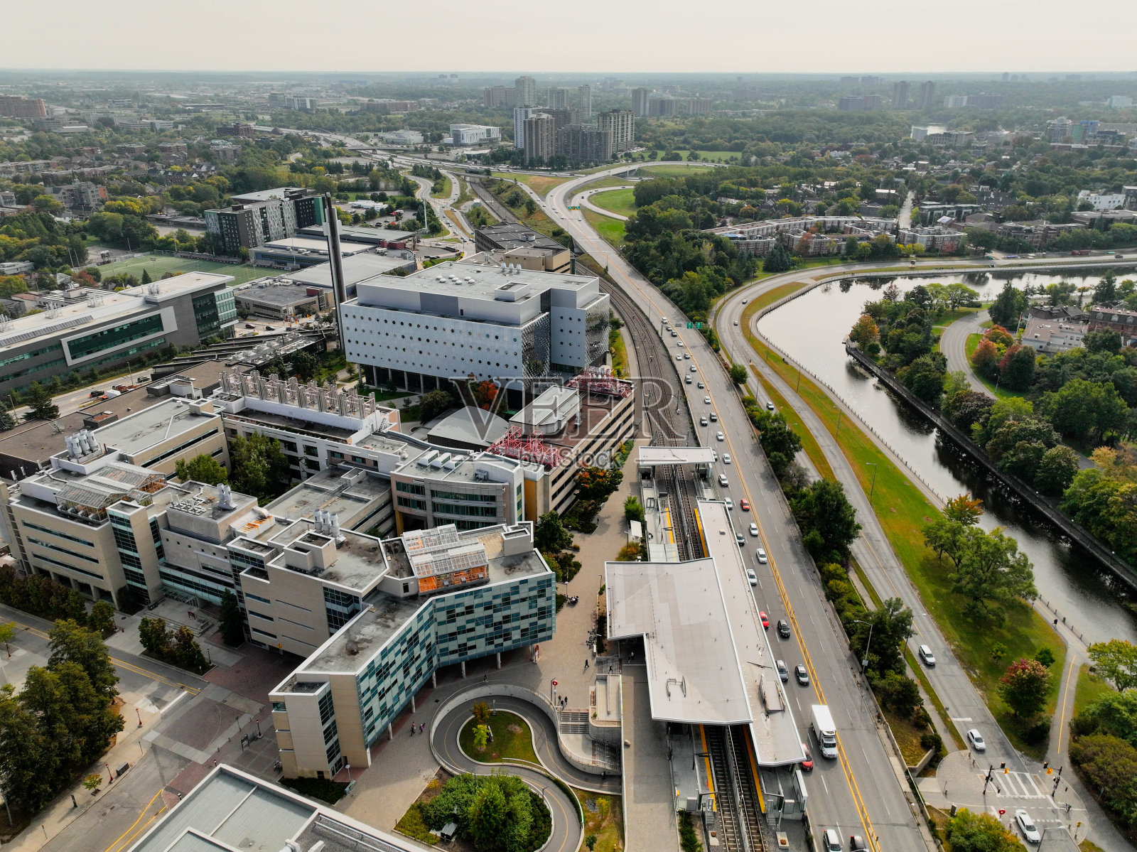 渥太华大学航拍视频照片摄影图片
