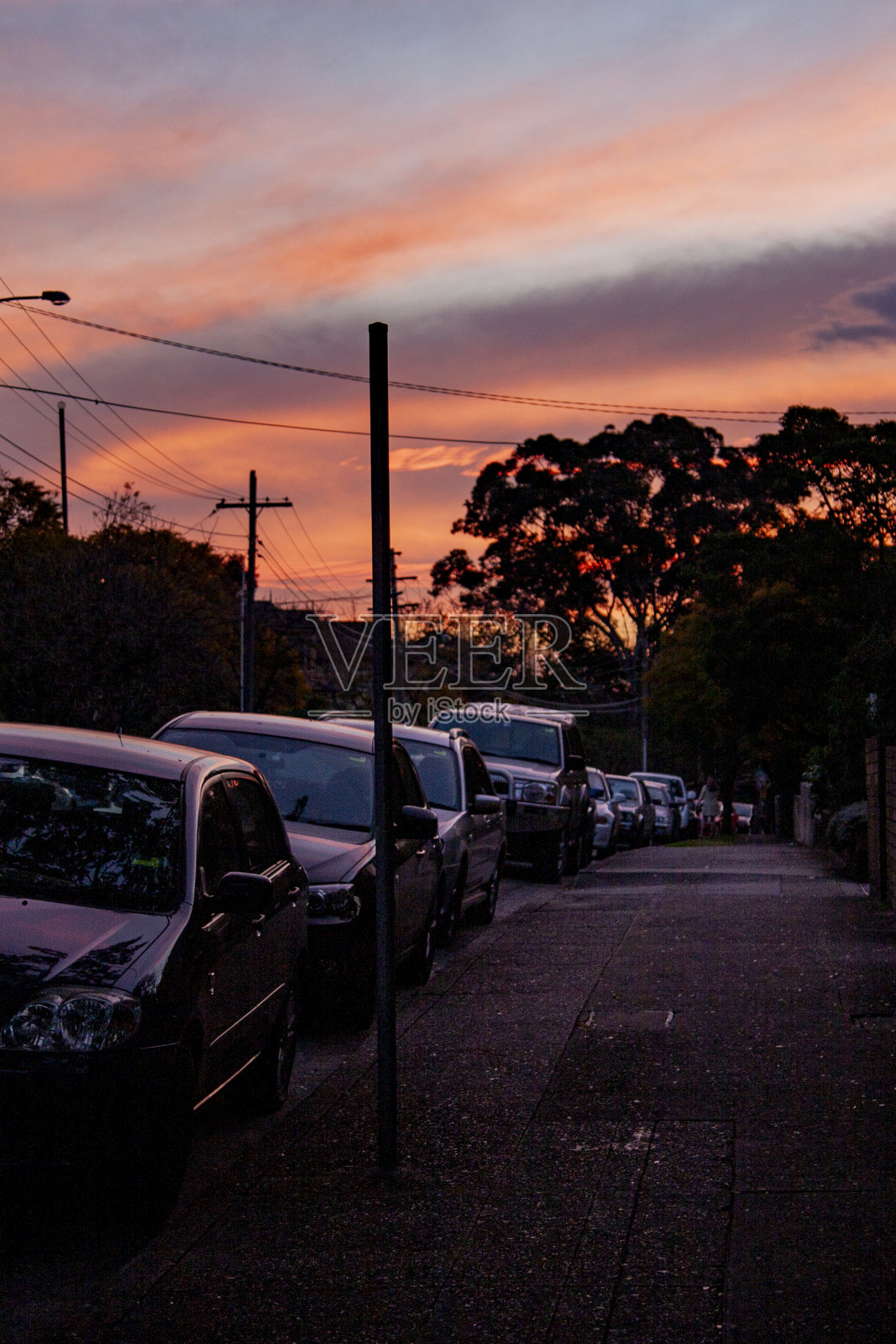 澳大利亚悉尼秋天日落时的Drummoyne照片摄影图片