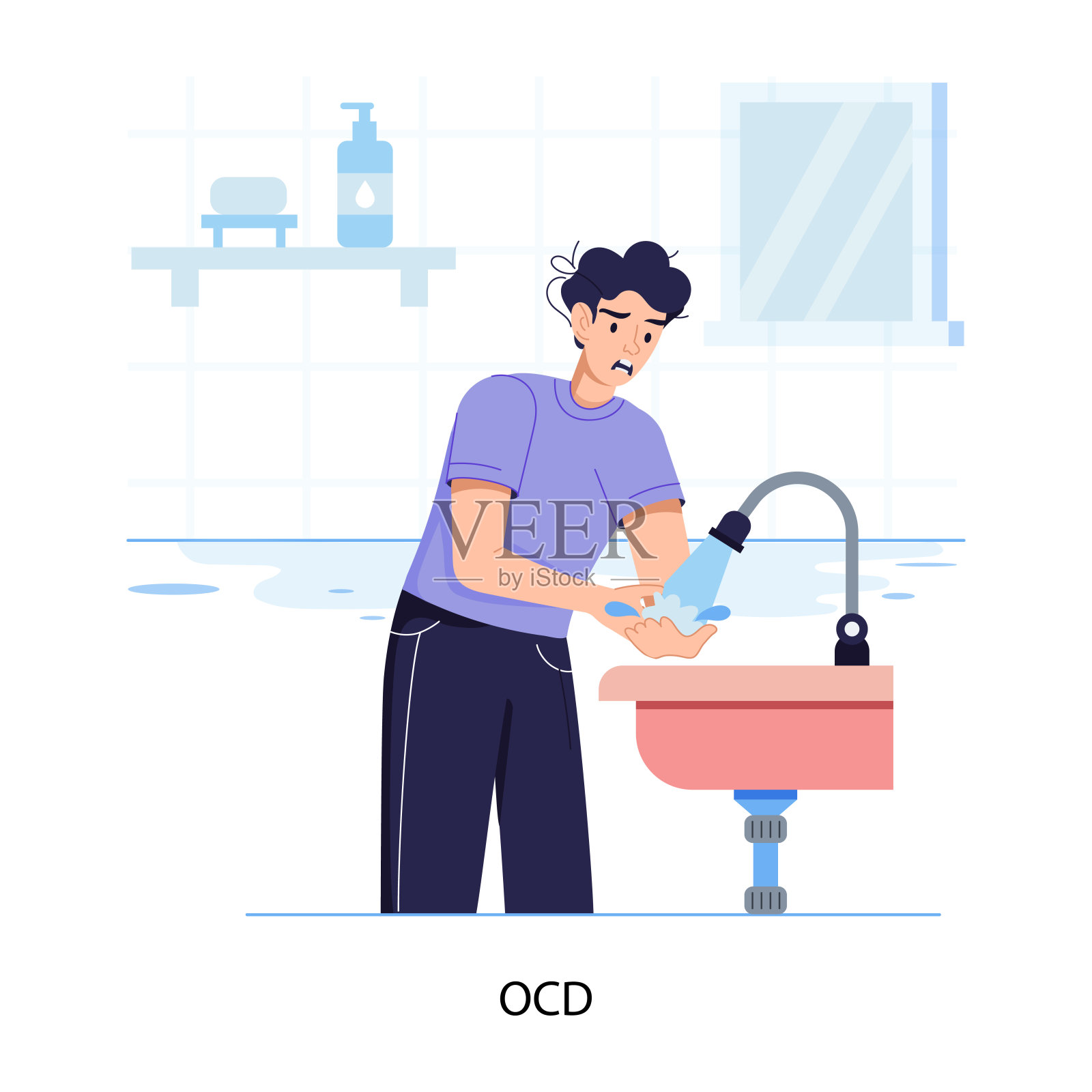 强迫症插画图片素材