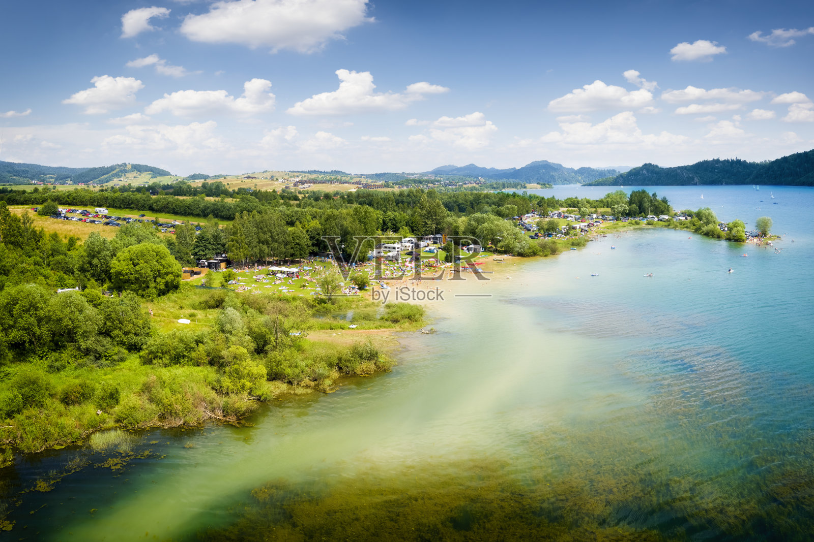 假期在波兰-海滩在马洛波斯基省乔什丁湖马尼奥维照片摄影图片
