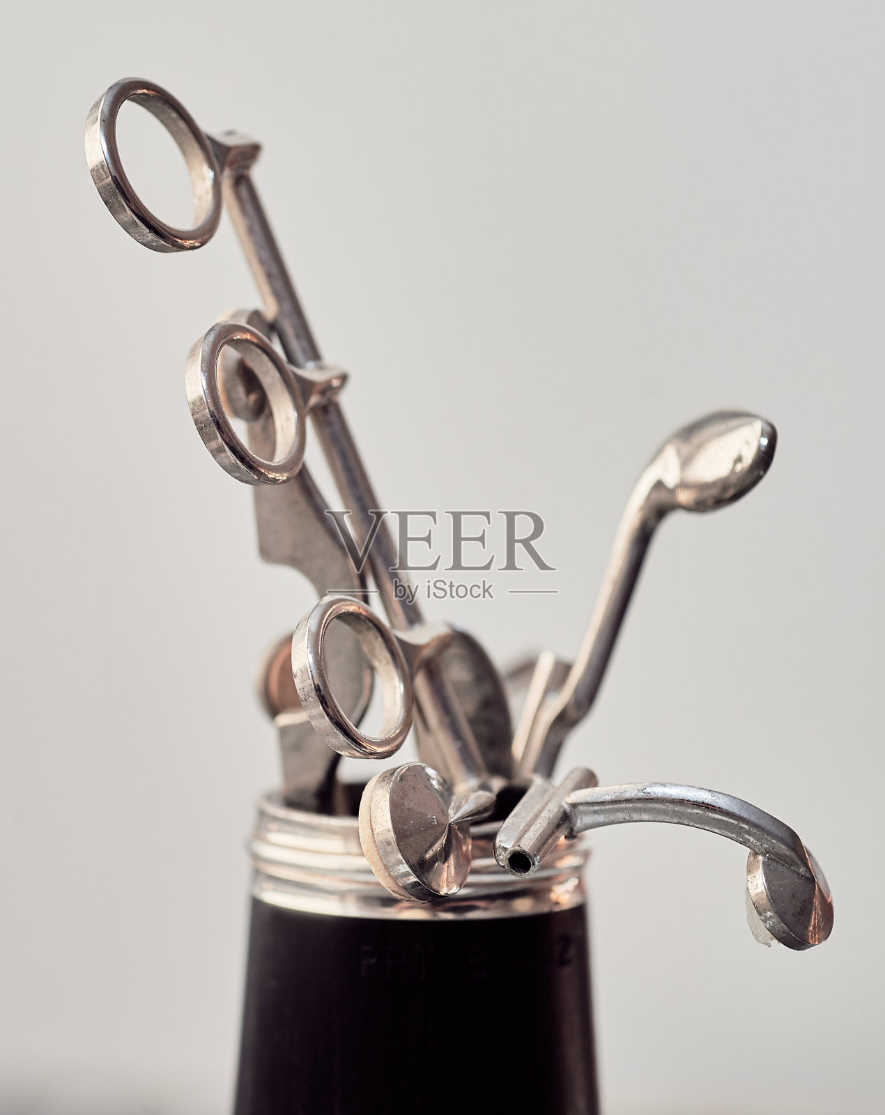 木管乐器部件处于拆卸状态照片摄影图片