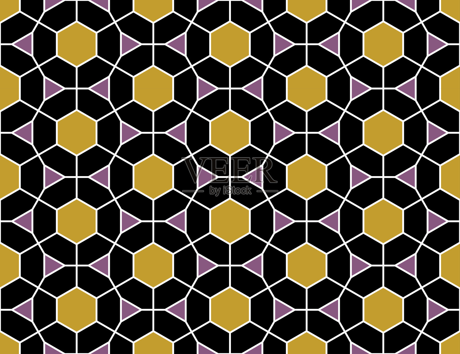 十二和六边形无缝镶嵌图案插画图片素材