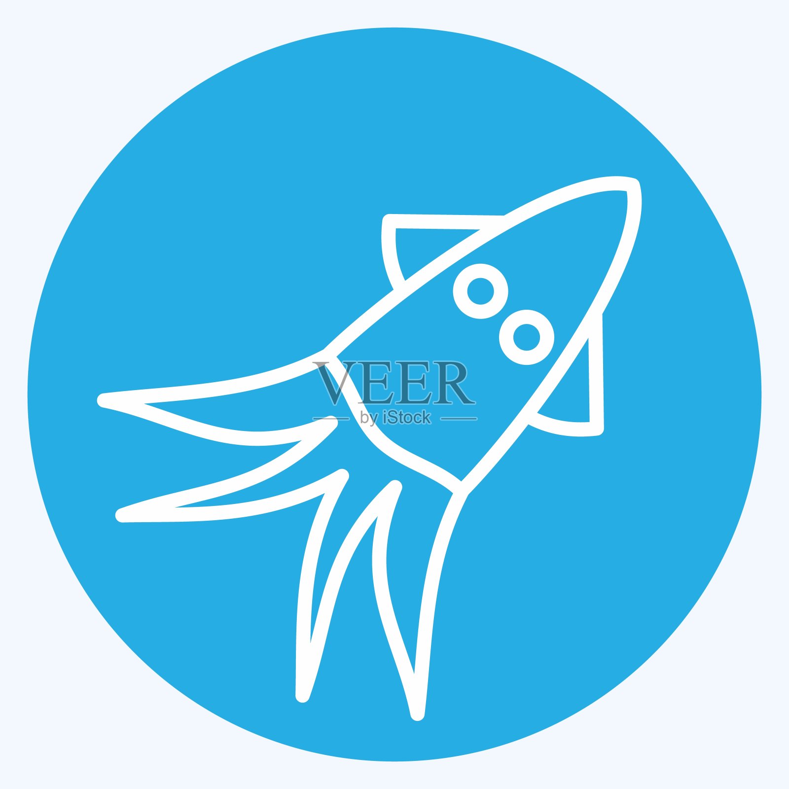 图标鱿鱼。与海鲜有关的标志。蓝眼睛的风格。简单的设计说明插画图片素材