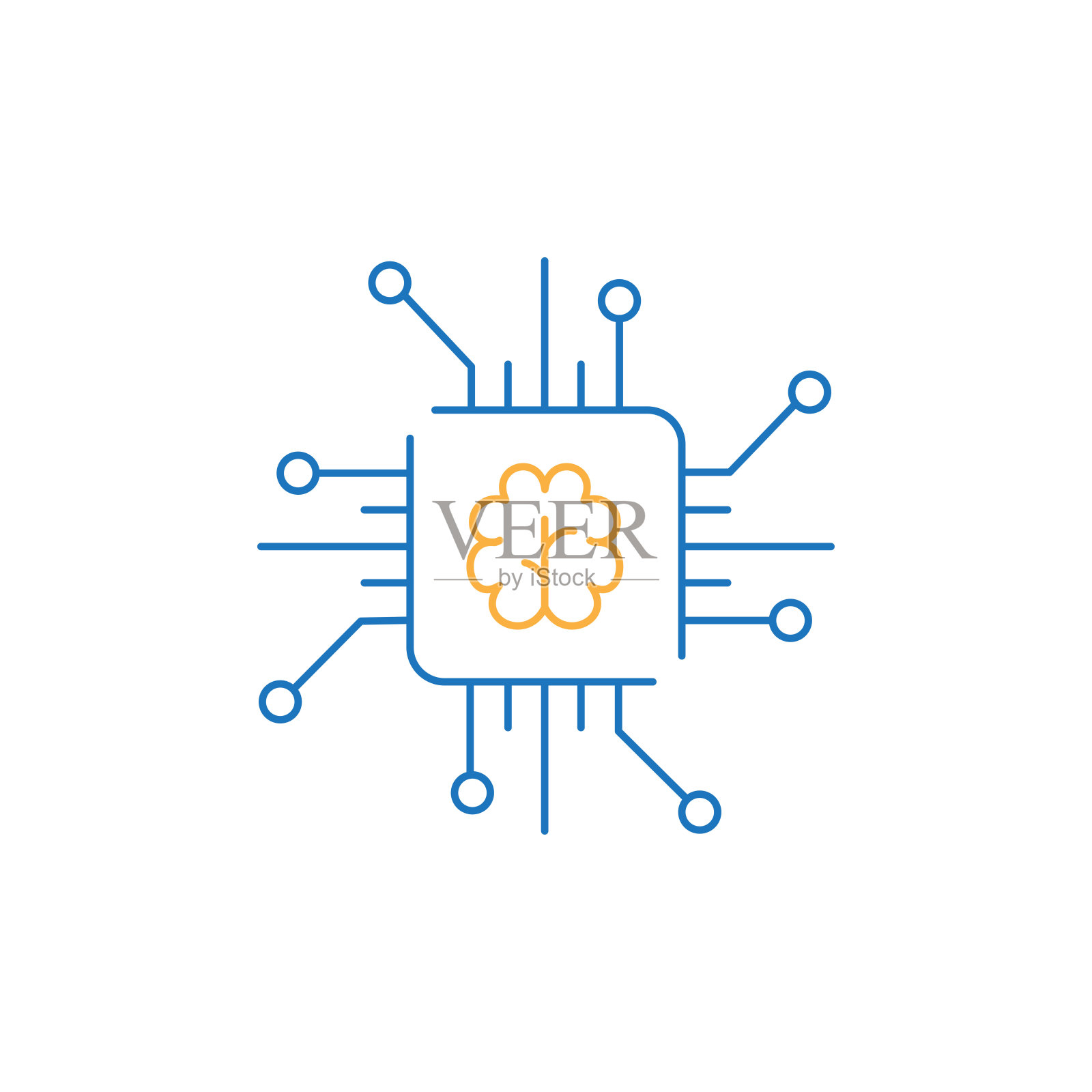 人工智能,智能系统矢量插图图标设计插画图片素材