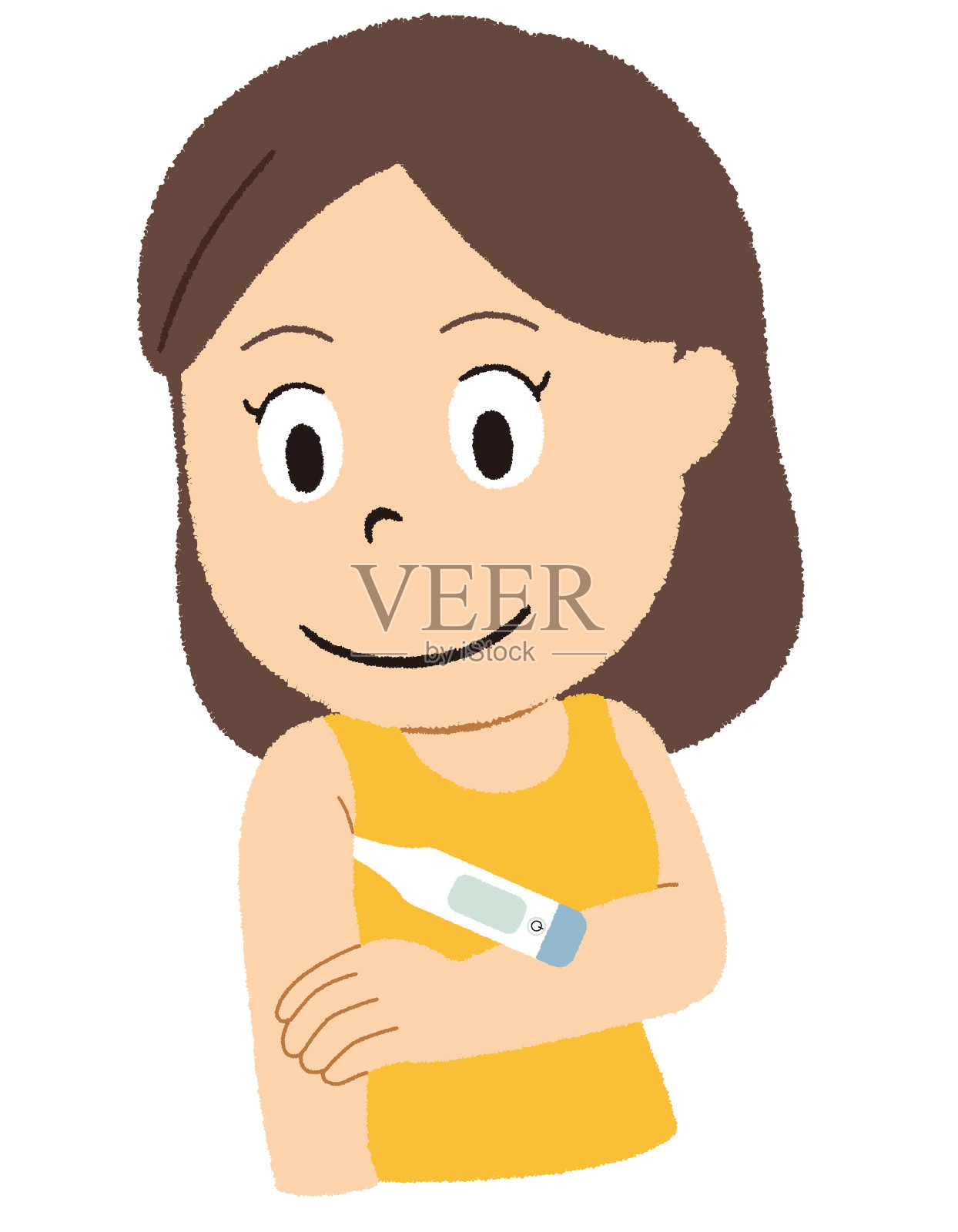 妇女量体温插画图片素材