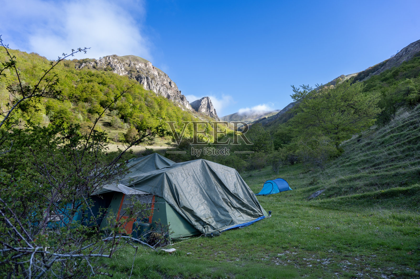 圣鲁弗山谷Cittareale的大本营照片摄影图片