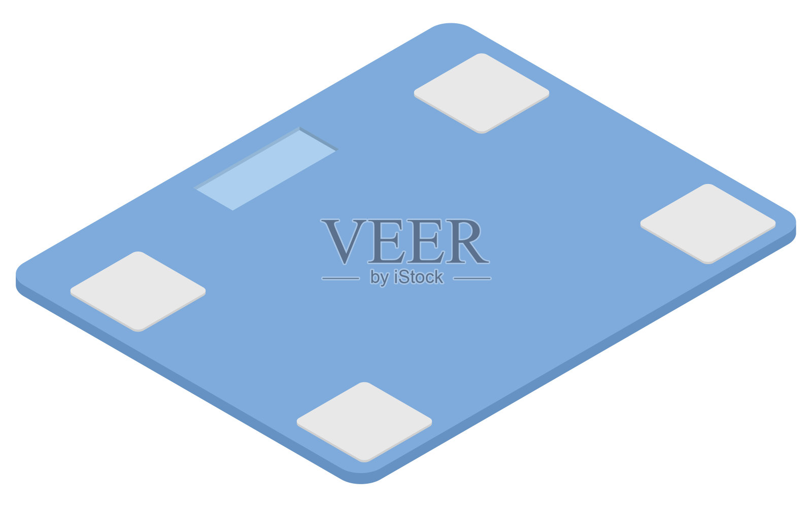 白色电器:数字秤,等距插图插画图片素材