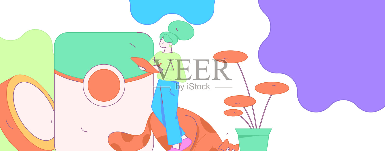 使用红包来吸引新客户和促进活动。平面矢量字符概念插图插画图片素材