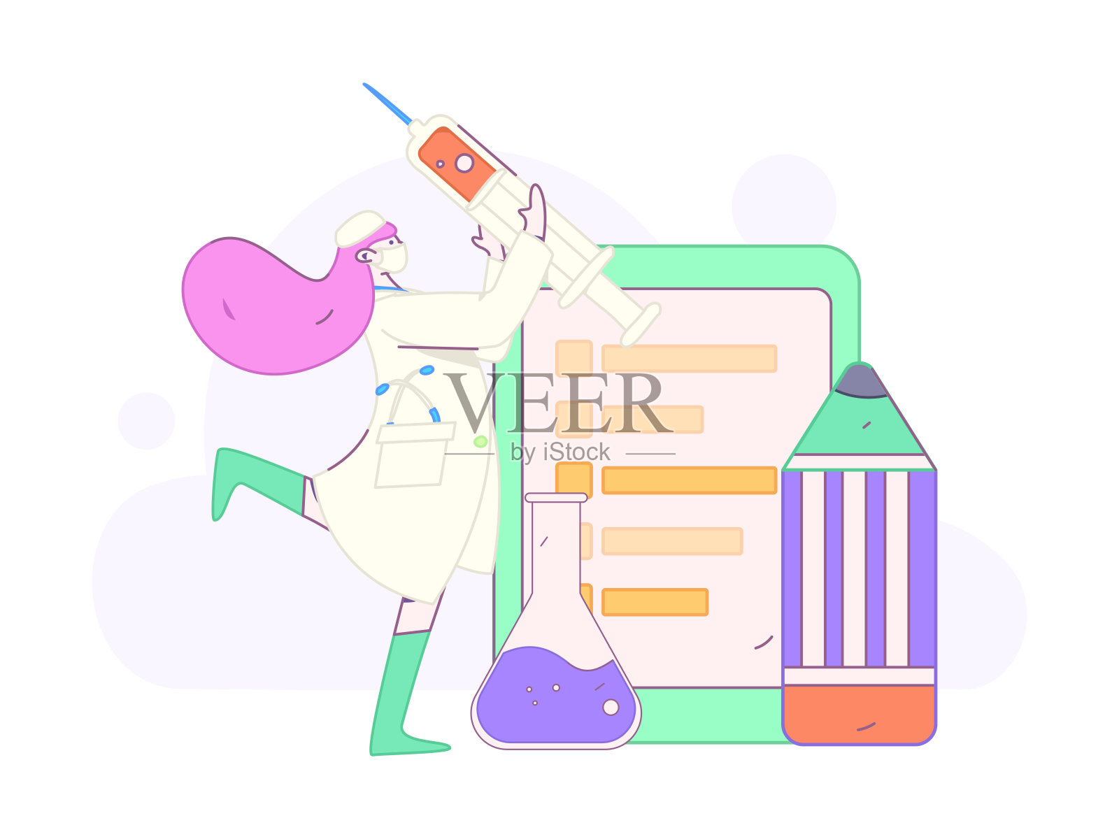 医生检查病人平面矢量概念操作手绘插图插画图片素材