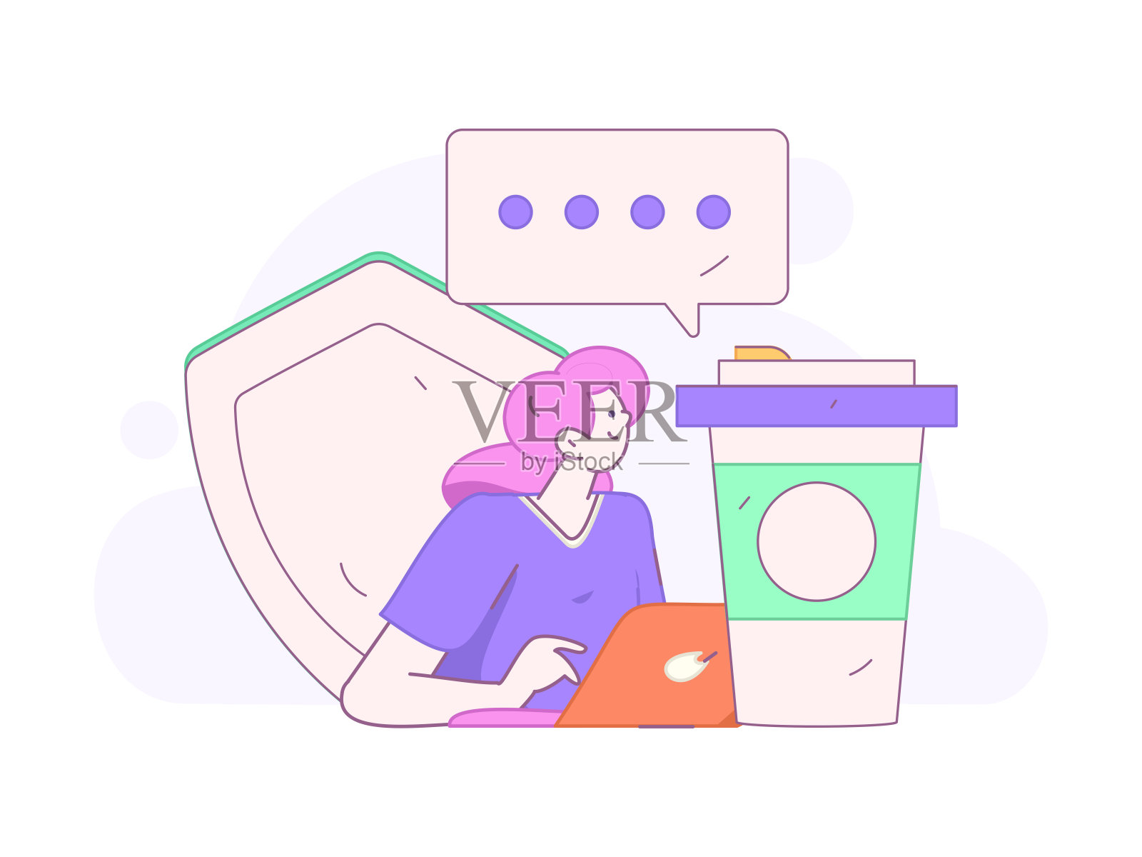 业务网络安全特性平面矢量概念操作手绘插图插画图片素材