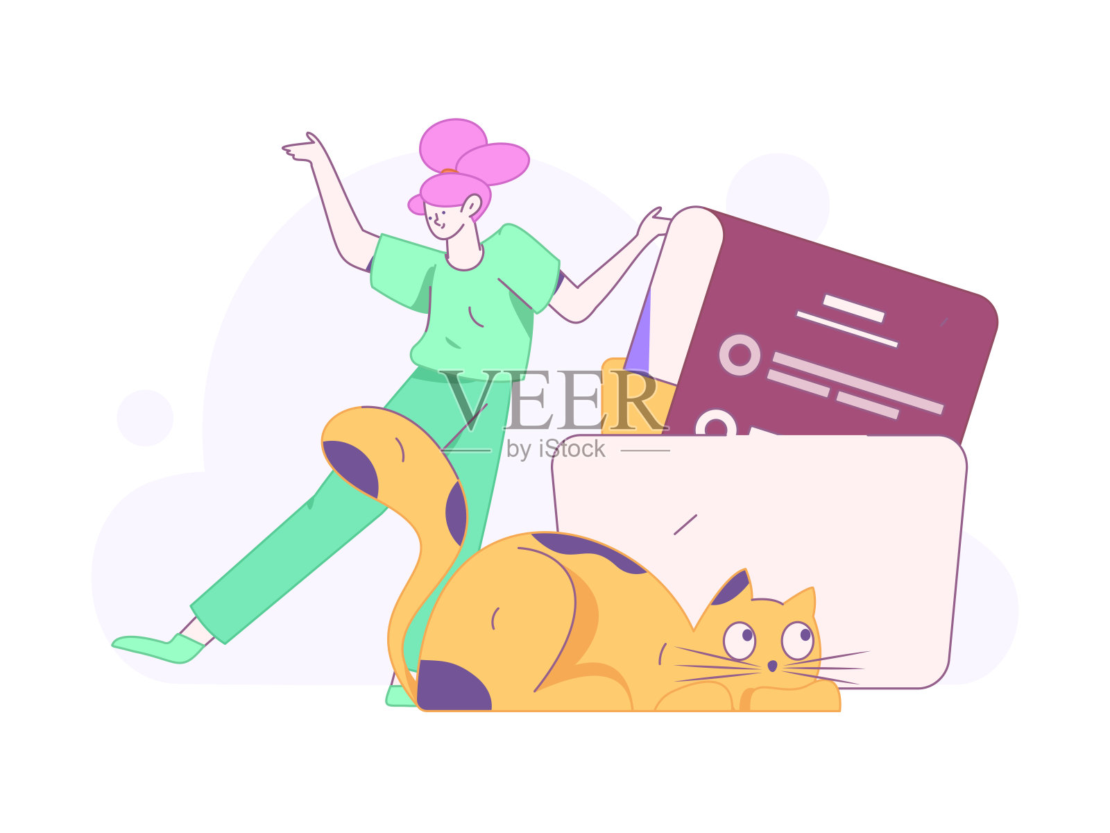 邀请朋友进行问卷平面矢量概念操作手绘插画插画图片素材