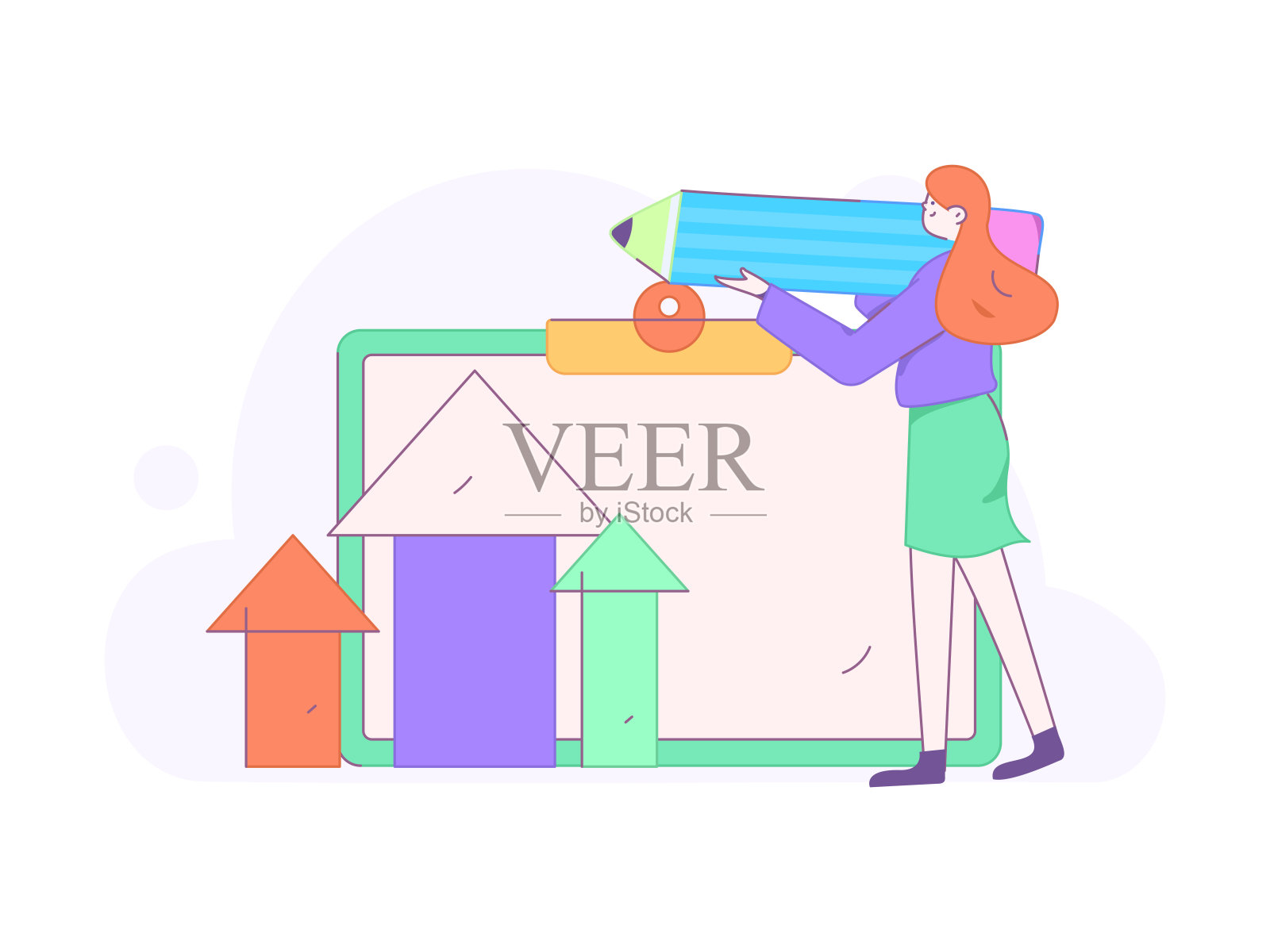 签到字符平面矢量概念操作手绘插图插画图片素材