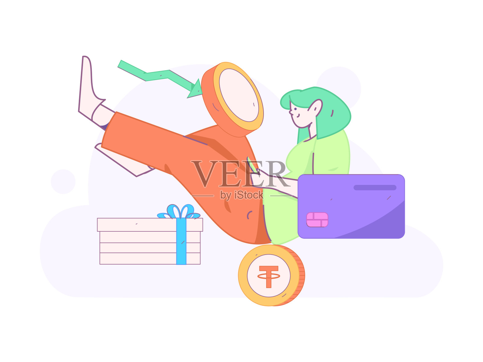 互联网理财投资平面矢量概念操作手绘插图插画图片素材