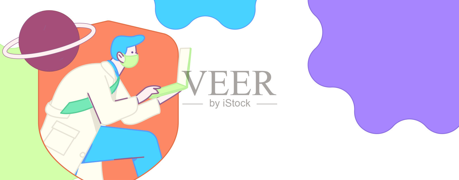 医学人物抗击疫情的平面矢量概念操作手绘插图插画图片素材