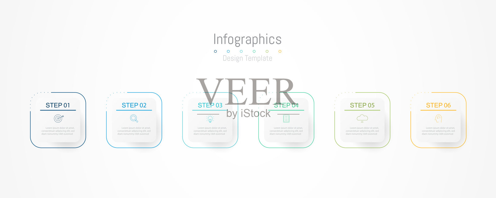 信息图6为您的业务数据选择设计元素。矢量插图。插画图片素材