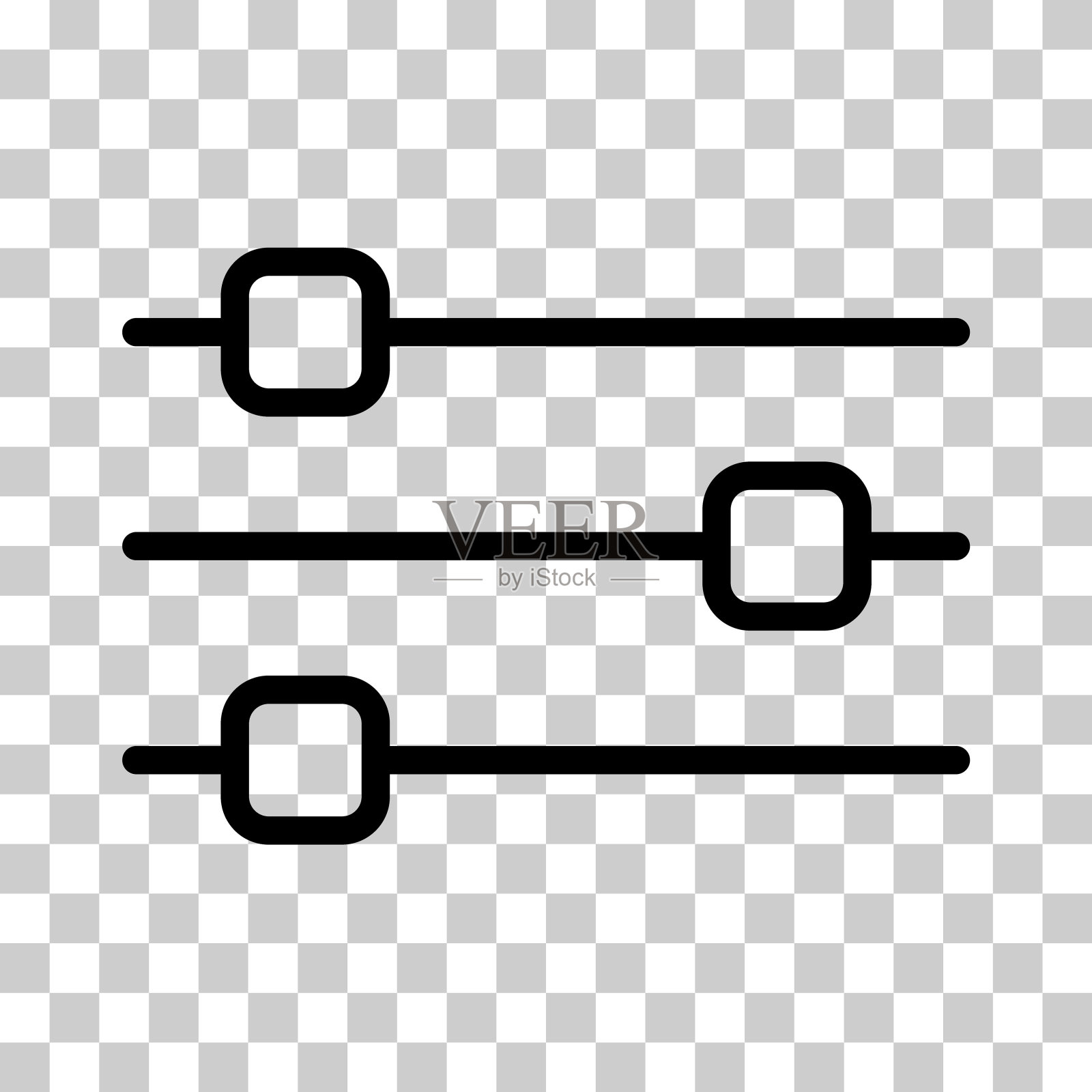 音量混频器控制图标,过滤声音符号按钮,开关标志矢量插图插画图片素材
