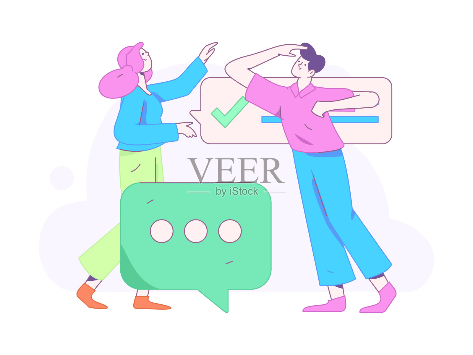 与顾问沟通平面矢量字符概念操作手绘插画插画图片素材