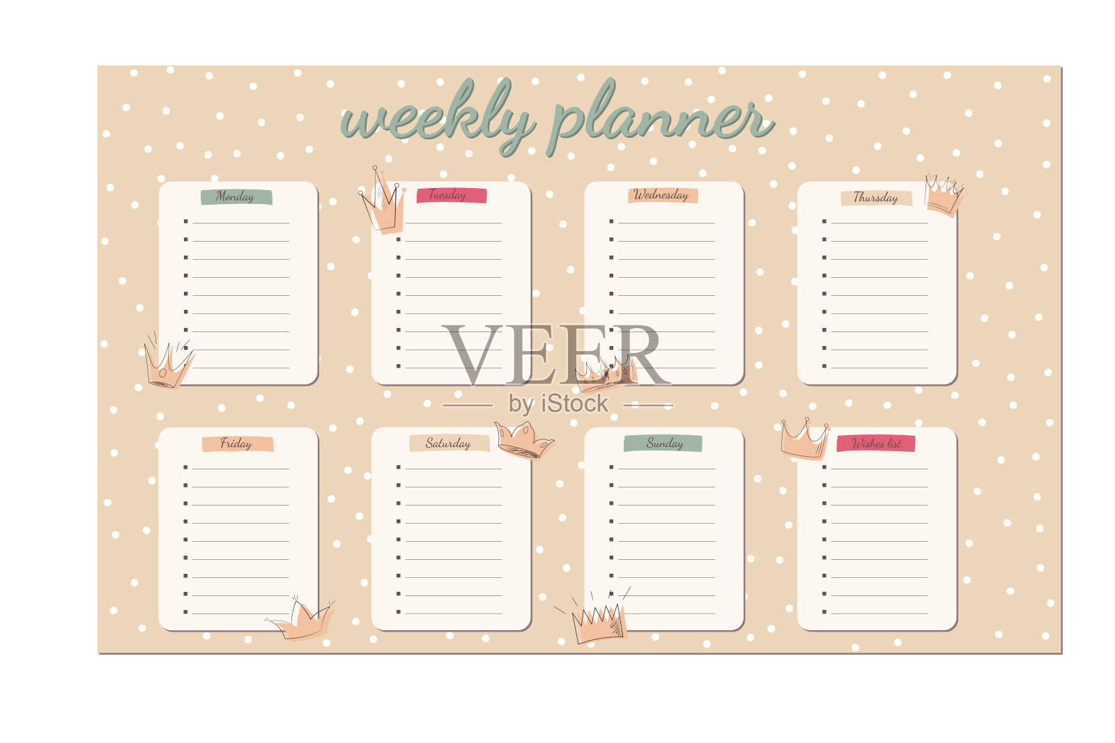 每周计划点图插画图片素材