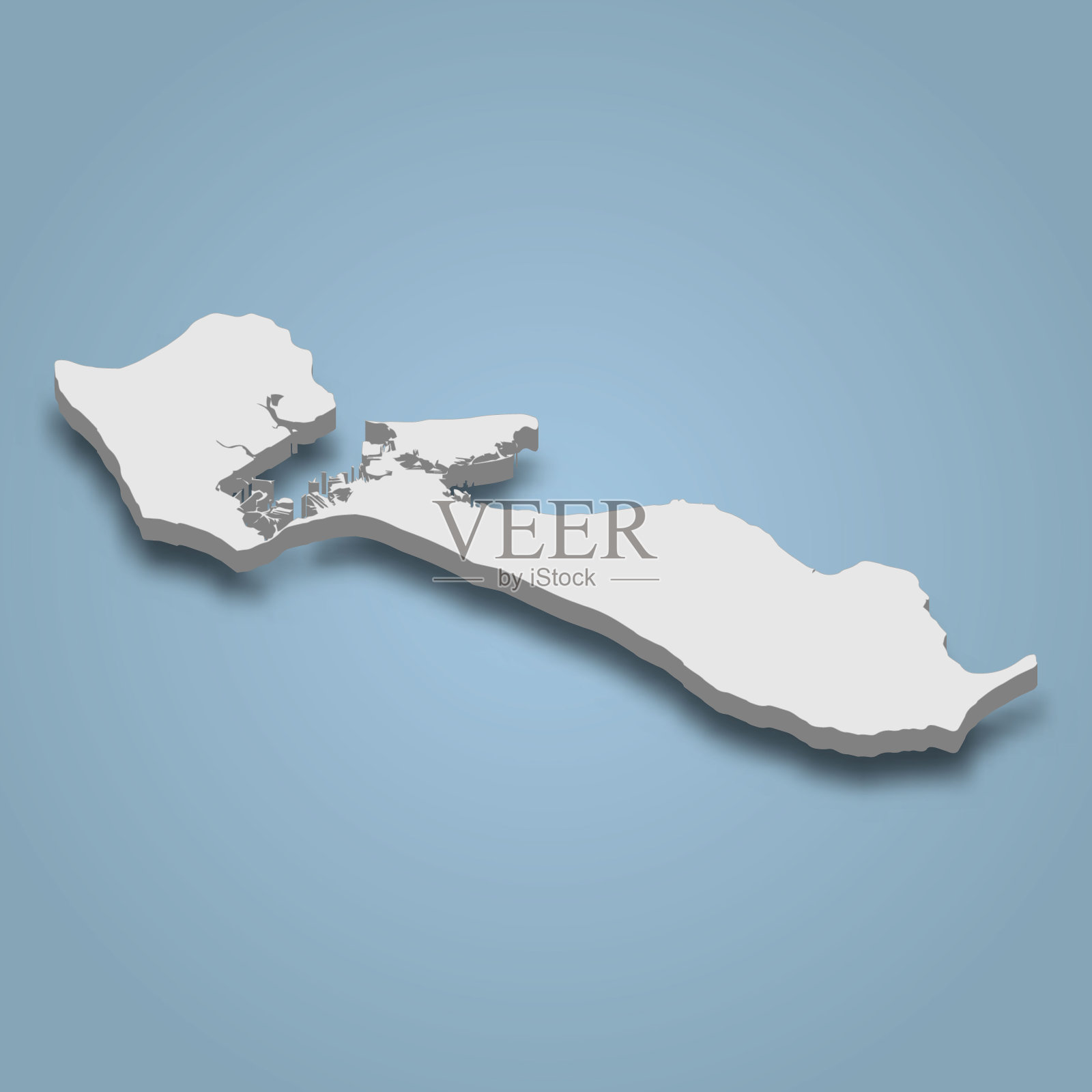 雷岛是法国的一个岛屿,插画图片素材