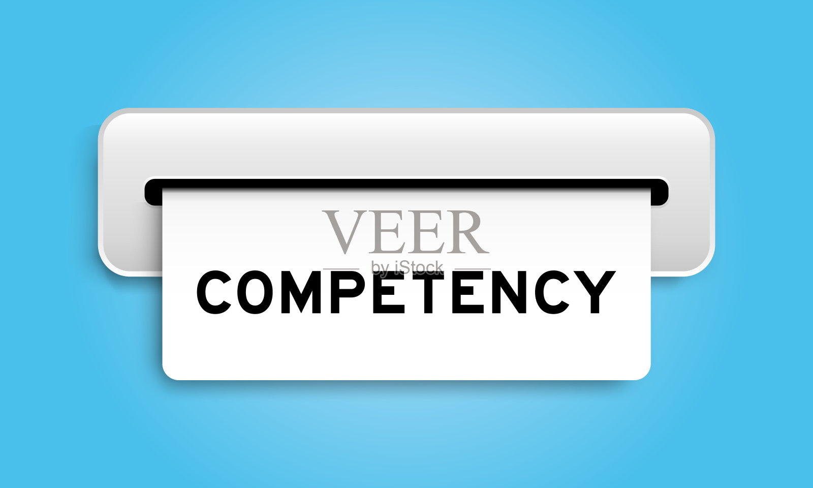 白色优惠券横幅文字能力从机器上蓝色的背景插画图片素材