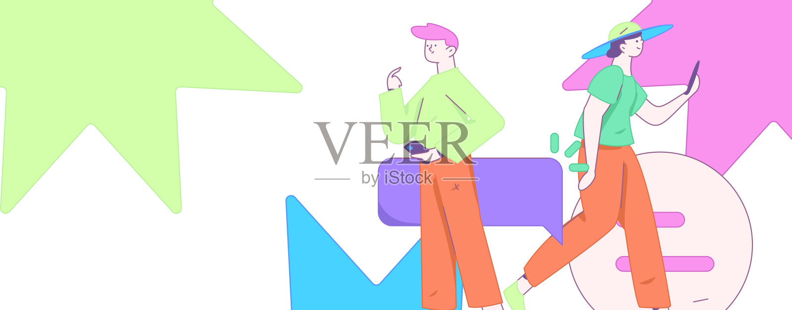 与顾问沟通平面矢量字符概念操作手绘插画插画图片素材