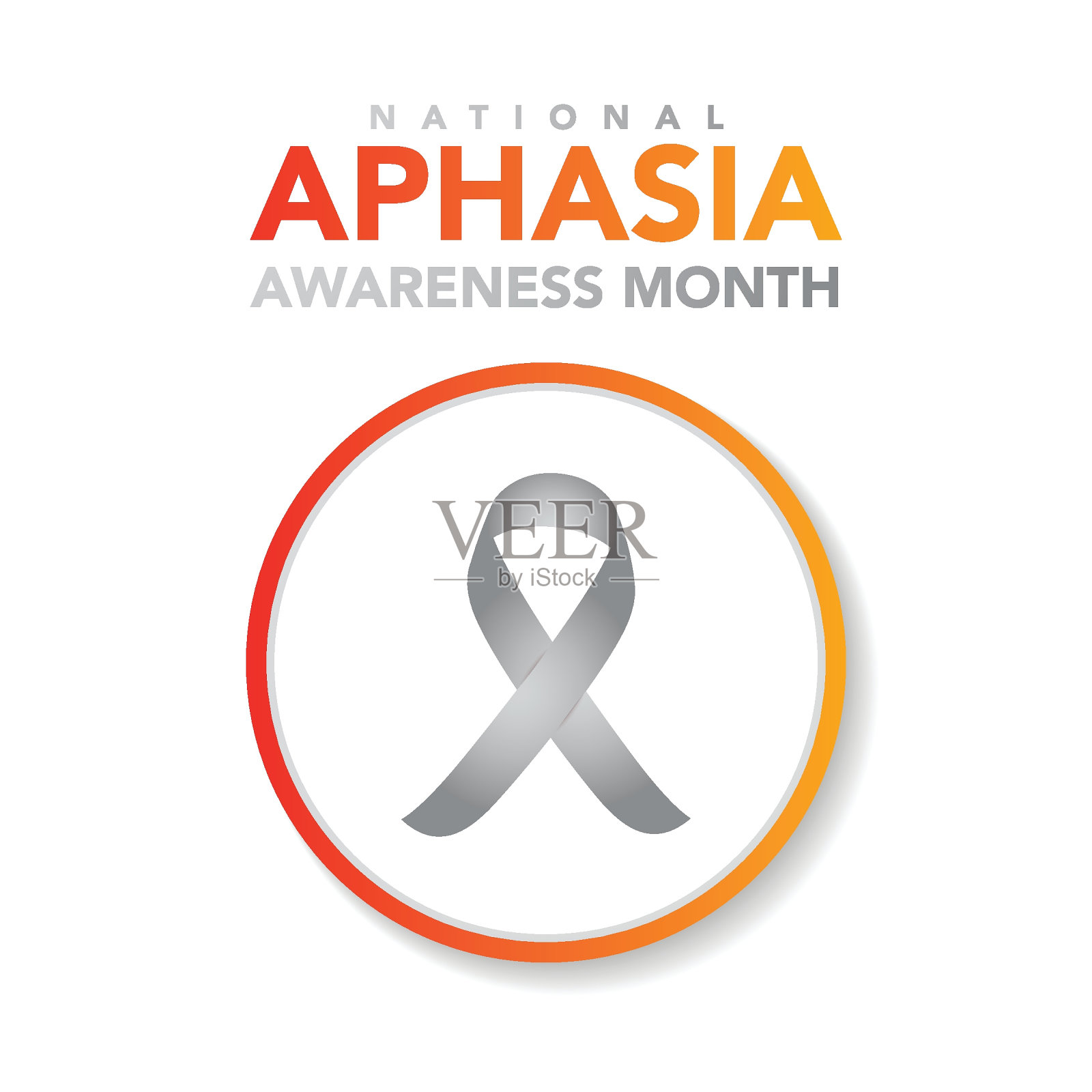 每年6月是全国失语症宣传月,这是一种剥夺沟通能力的疾病,会影响说、写和理解语言的能力。矢量艺术。插画图片素材