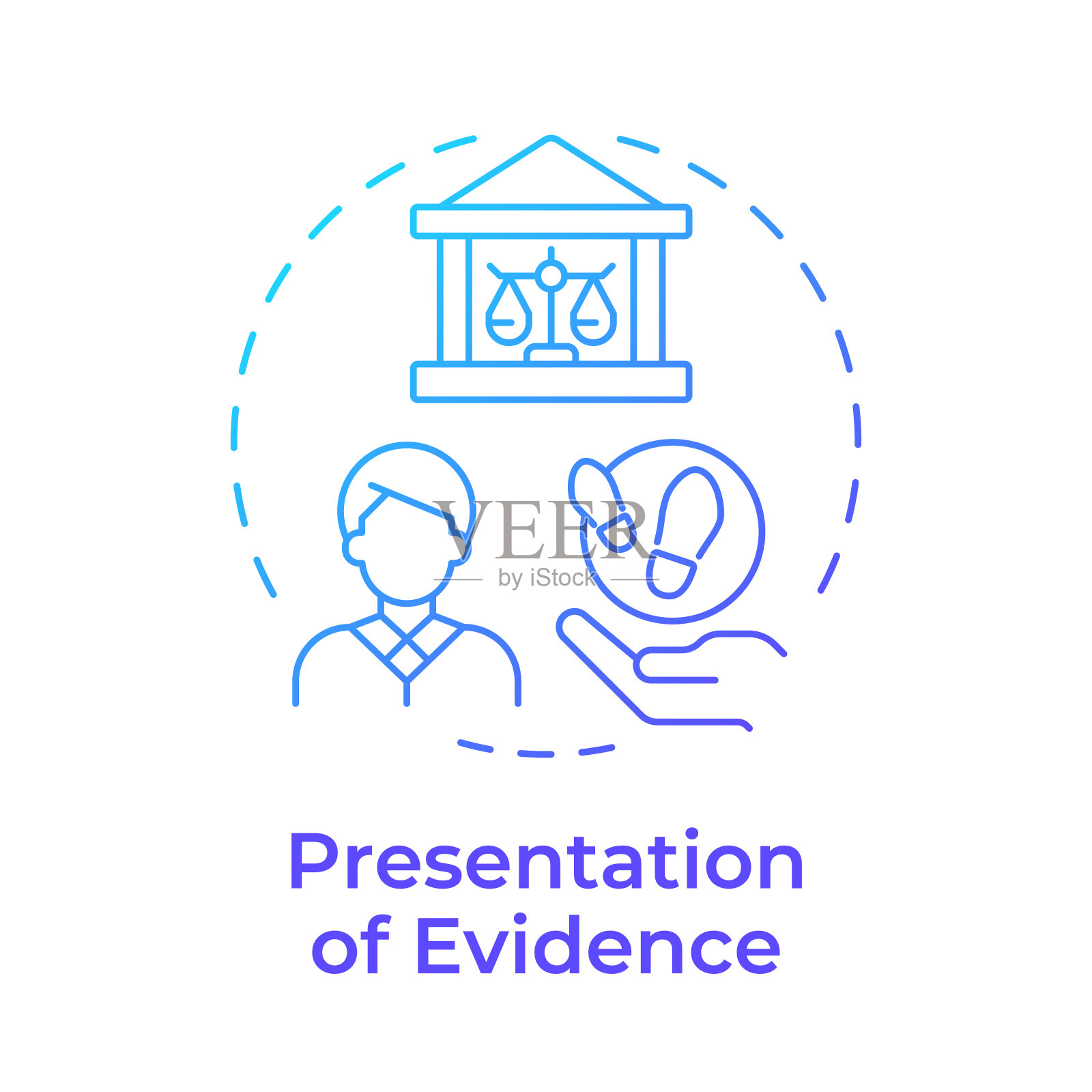 呈现证据蓝色梯度概念图标插画图片素材