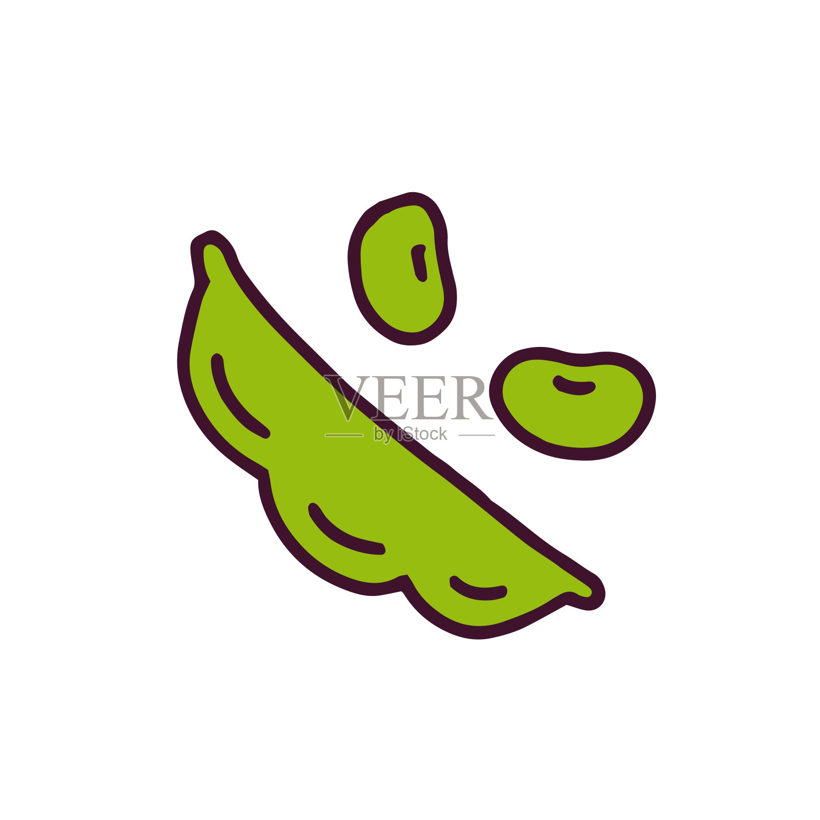 毛豆插图平面矢量隔离在白色背景上插画图片素材