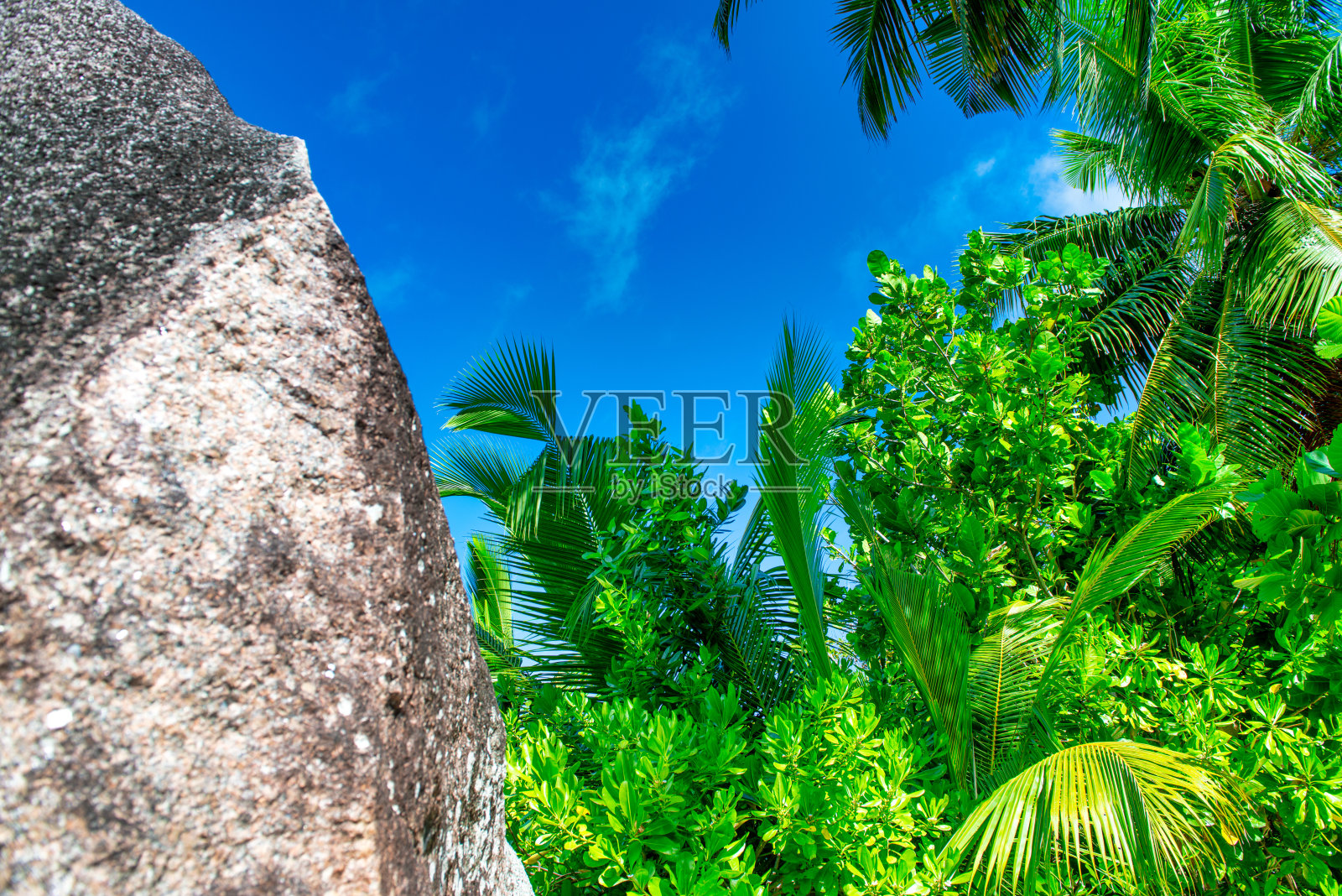塞舌尔群岛拉迪格岛令人惊叹的景观照片摄影图片