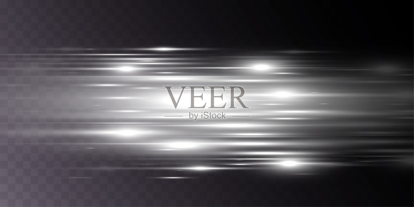 白色模糊的尾波,圆银线的光速。矢量插图。插画图片素材