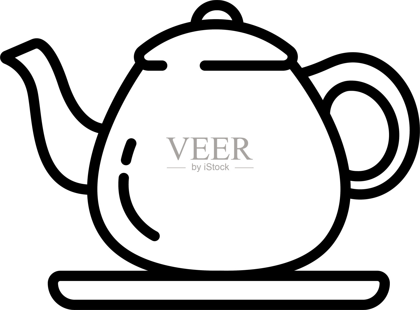 茶壶轮廓矢量插图插画图片素材