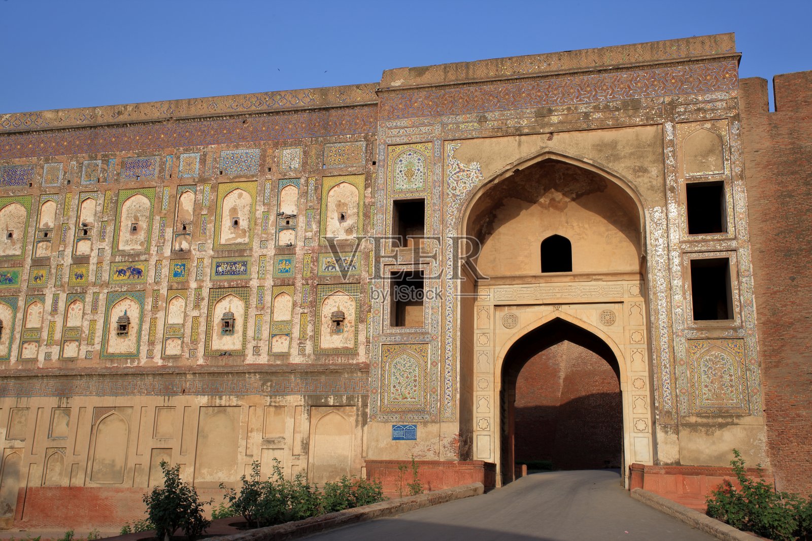 拉合尔堡:巴基斯坦雄伟的历史城堡。照片摄影图片