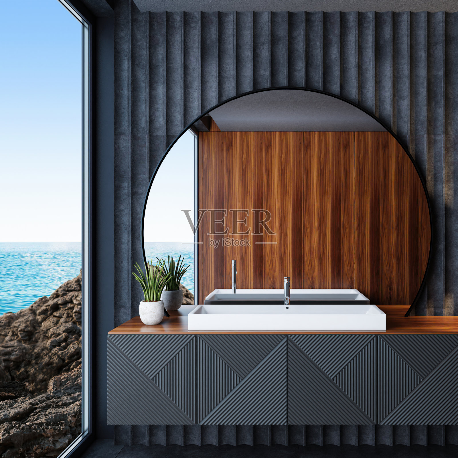 现代极简主义浴室照片摄影图片