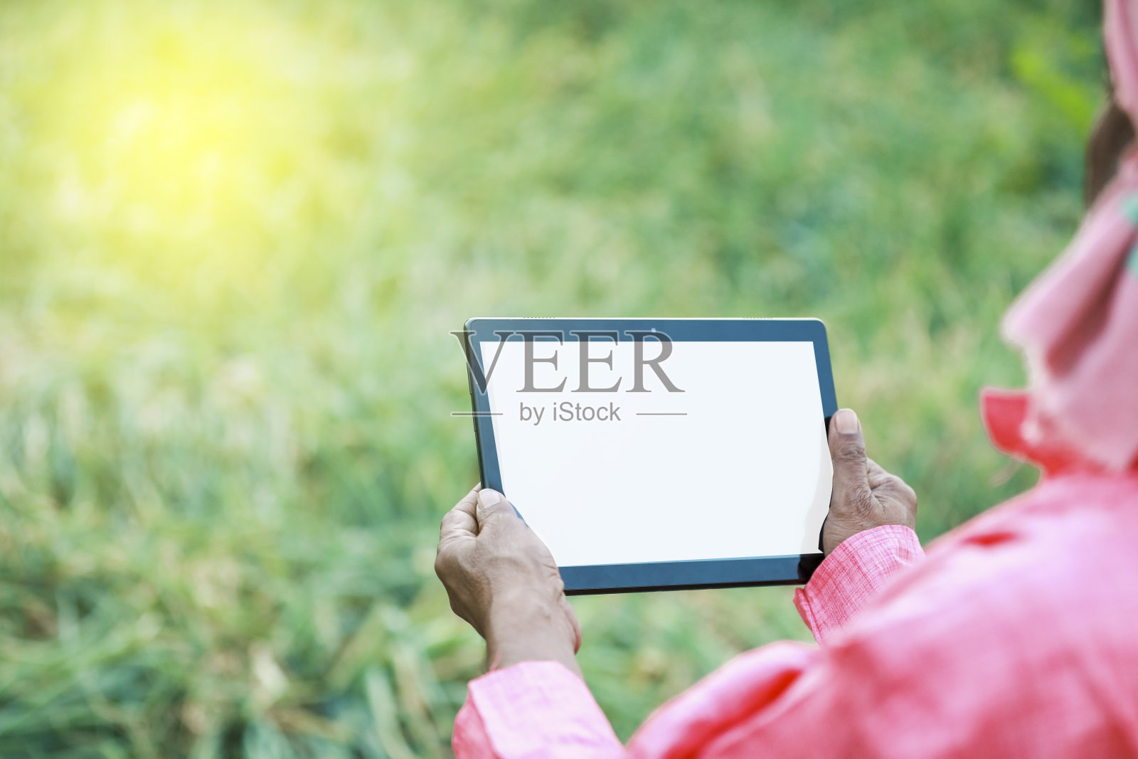 印度农场工人拿着药片照片摄影图片