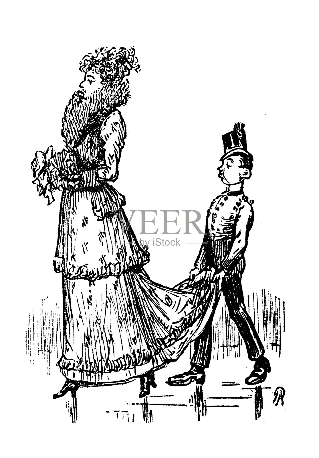 英国讽刺漫画插画图片素材