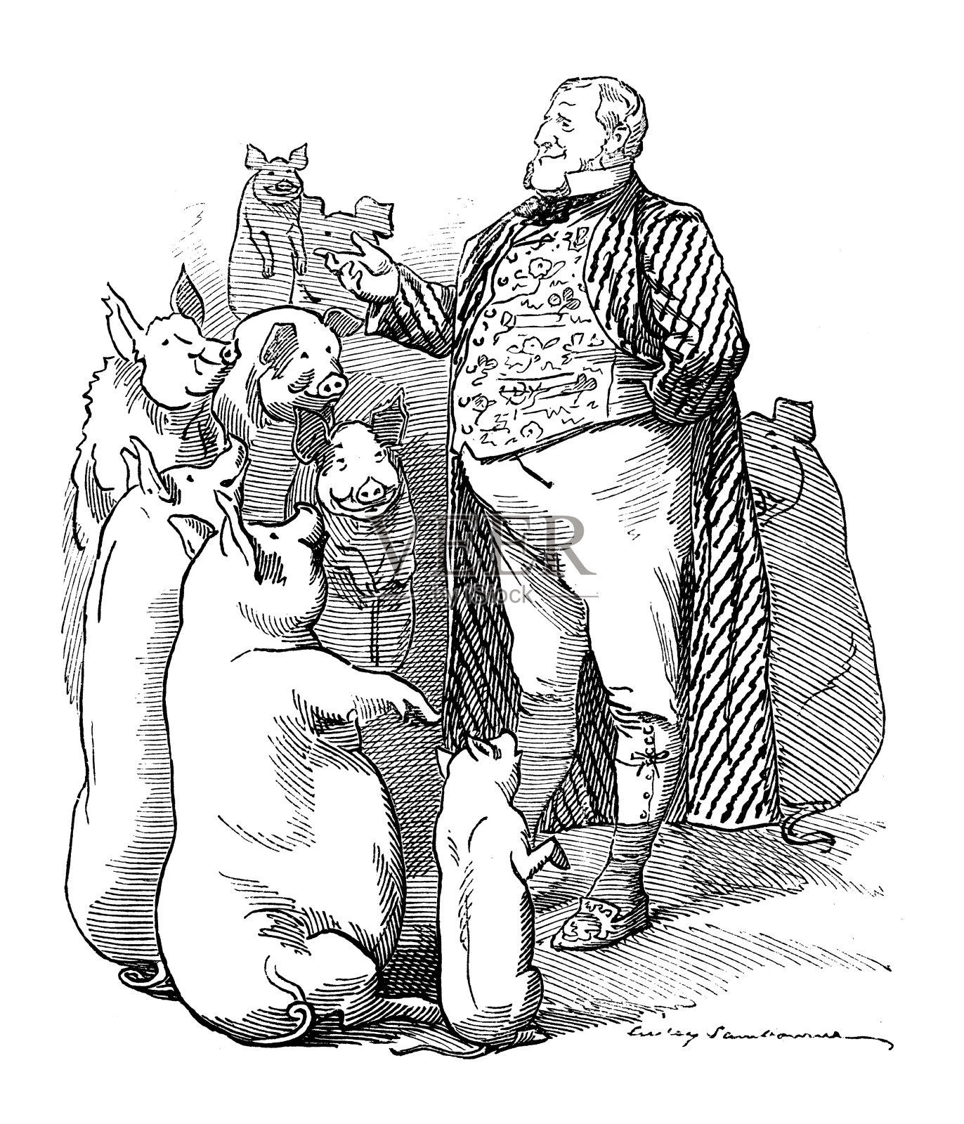 英国讽刺漫画插画图片素材