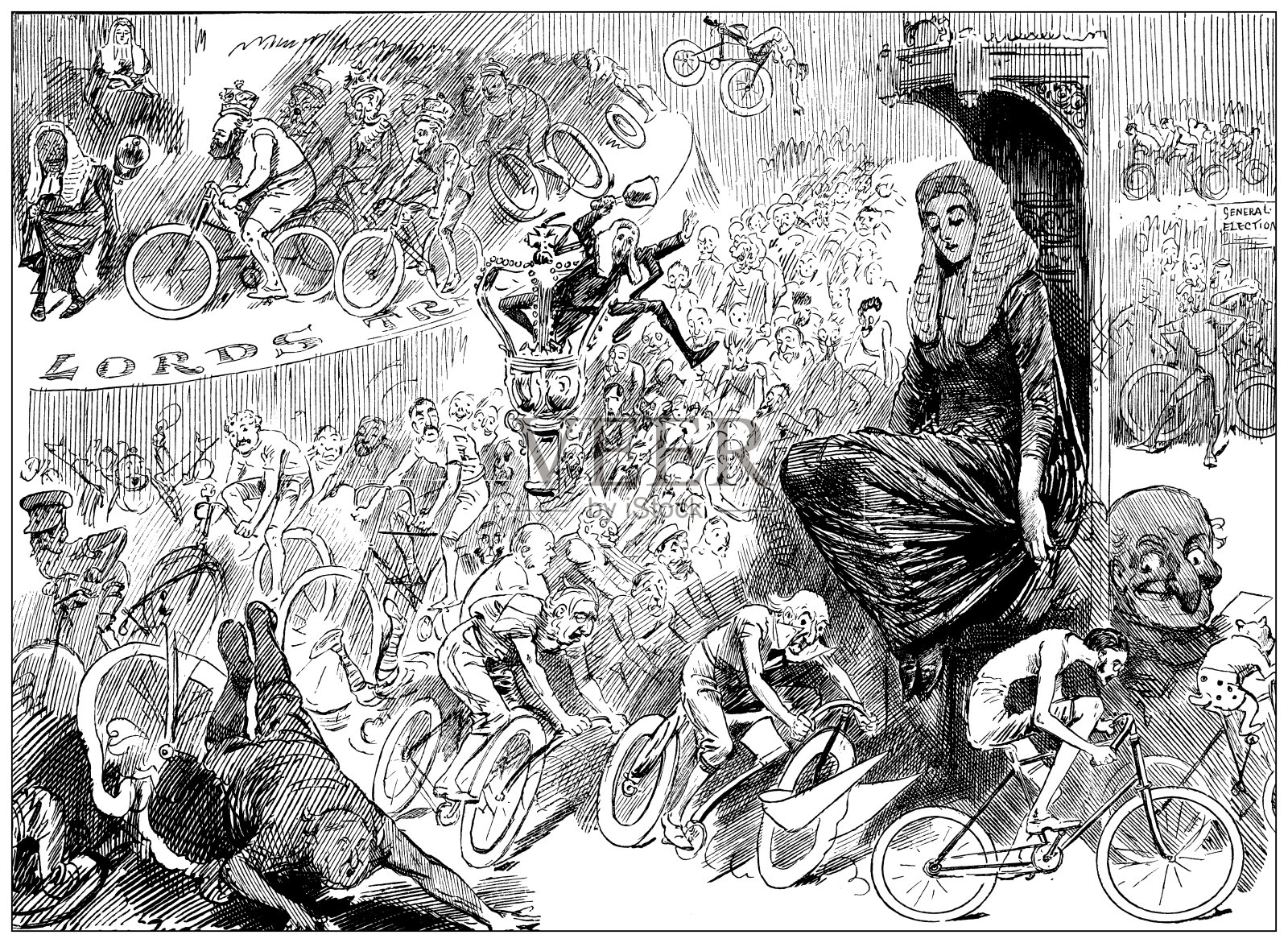 英国讽刺漫画插画图片素材