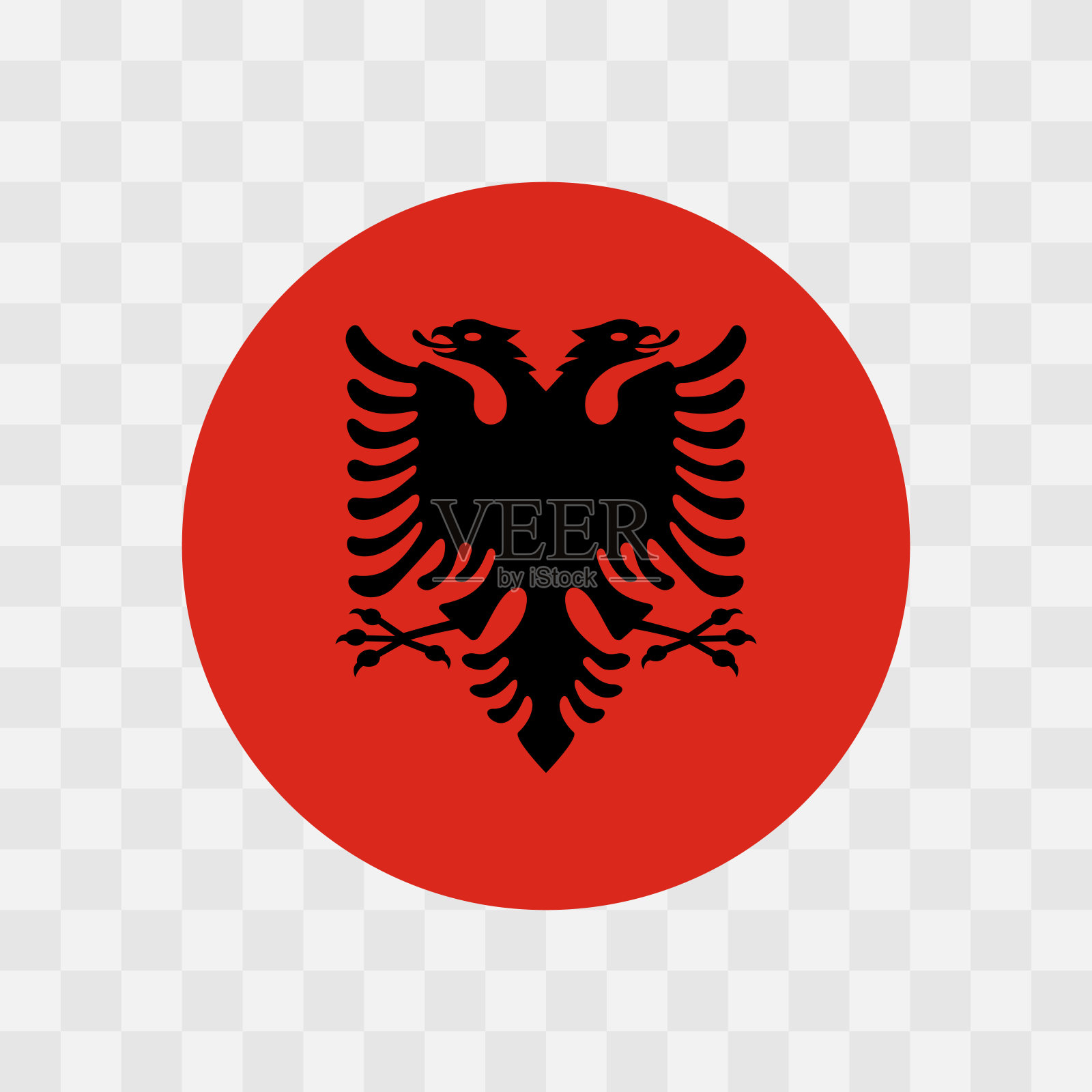 阿尔巴尼亚矢量旗圈插画图片素材