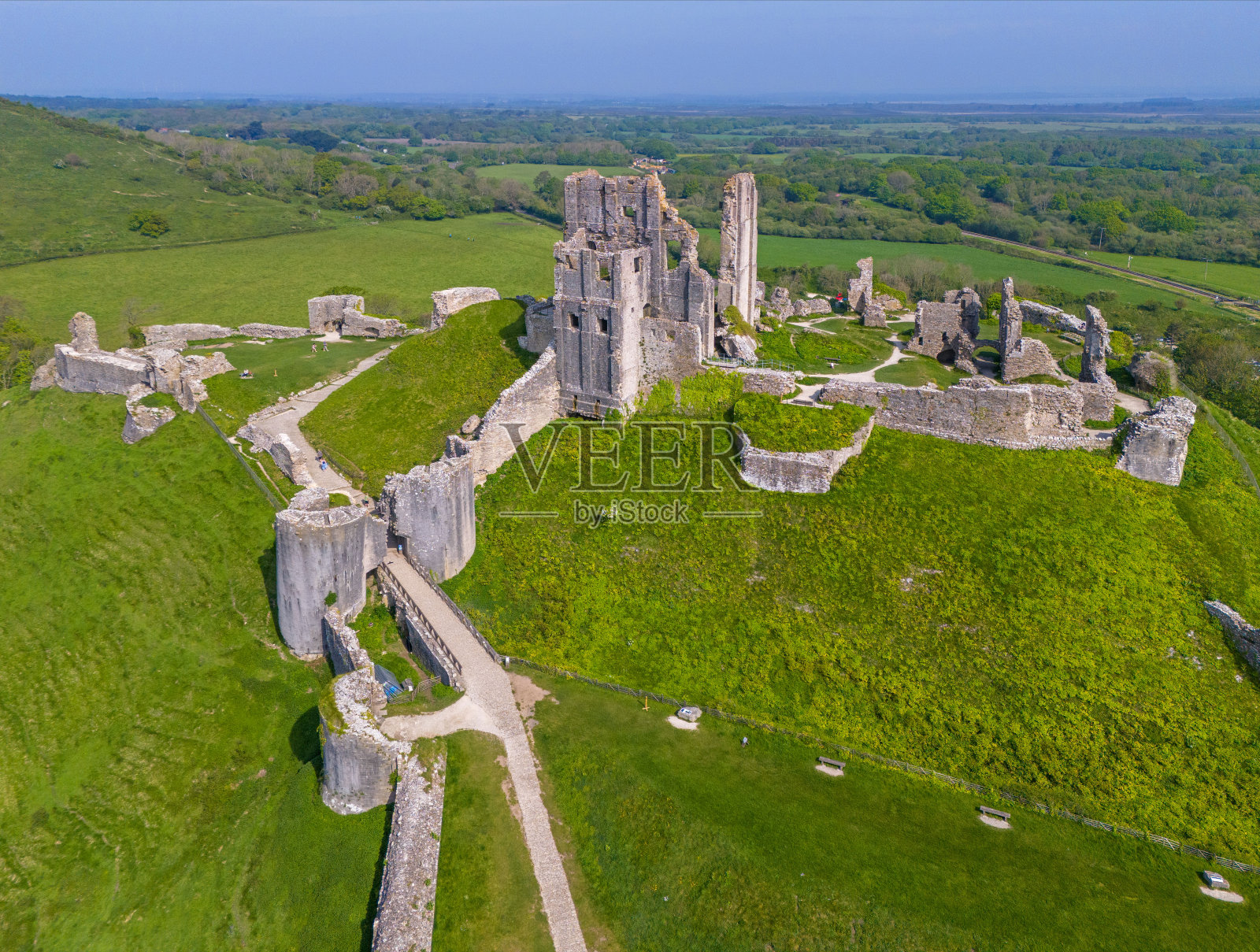 多塞特郡的科菲城堡。照片摄影图片