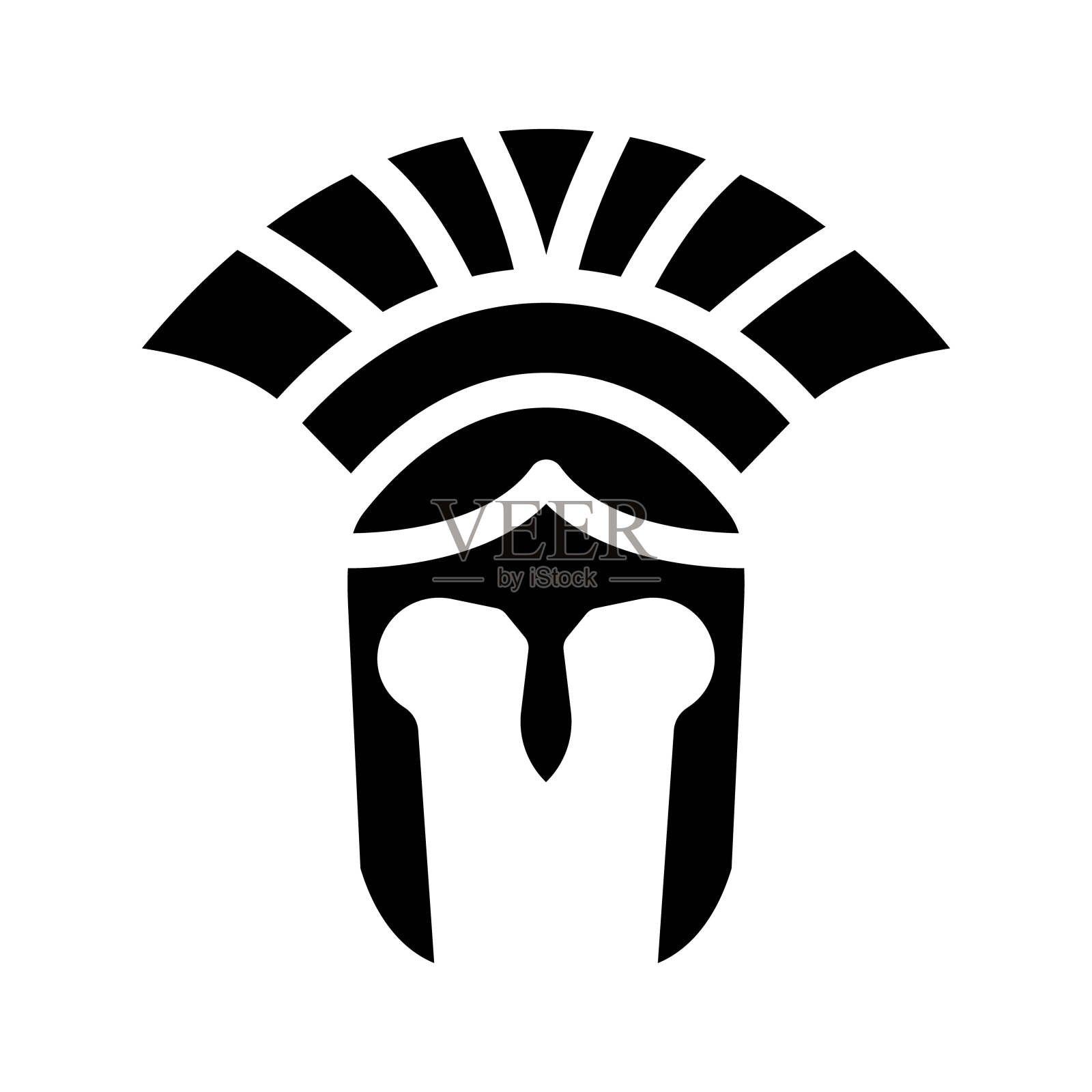 头盔古代士兵字形图标矢量插图插画图片素材