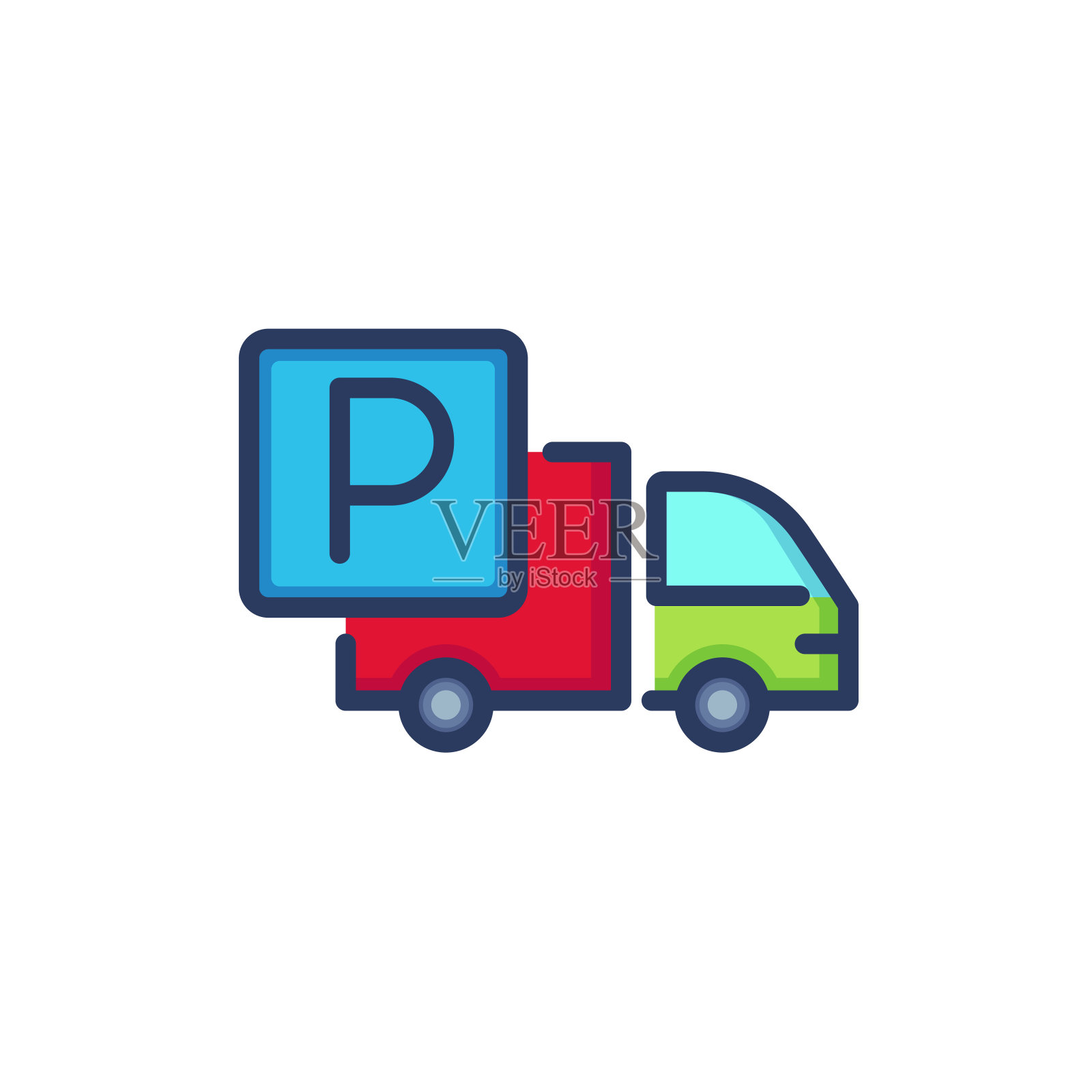 卡车停车线图标插画图片素材