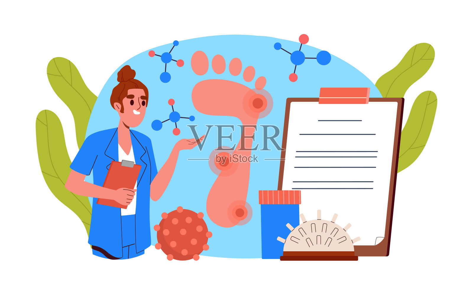 治疗扁平足矢量概念插画图片素材