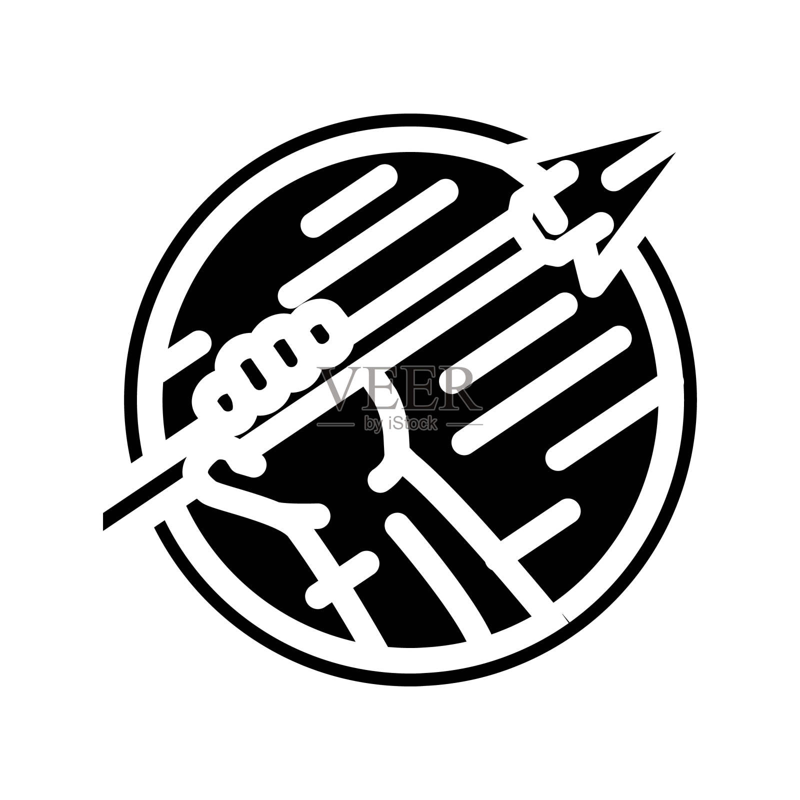 徽章斯巴达战士字形图标矢量插图插画图片素材