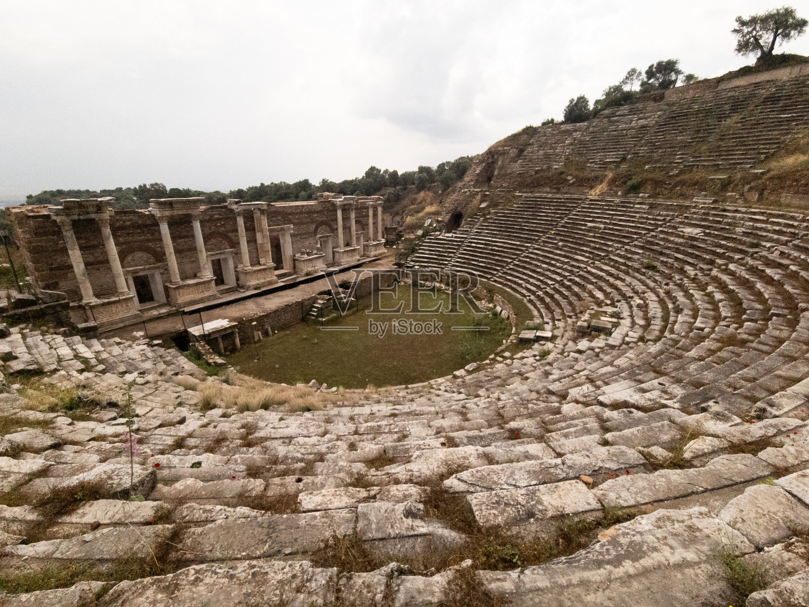 尼萨古城的古剧院照片摄影图片