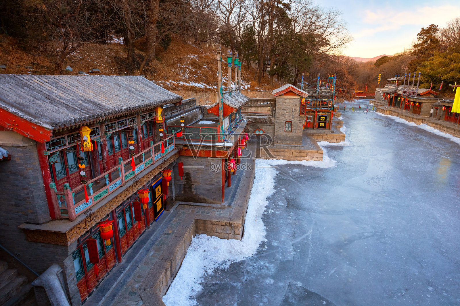 北京颐和园的苏州市场街照片摄影图片