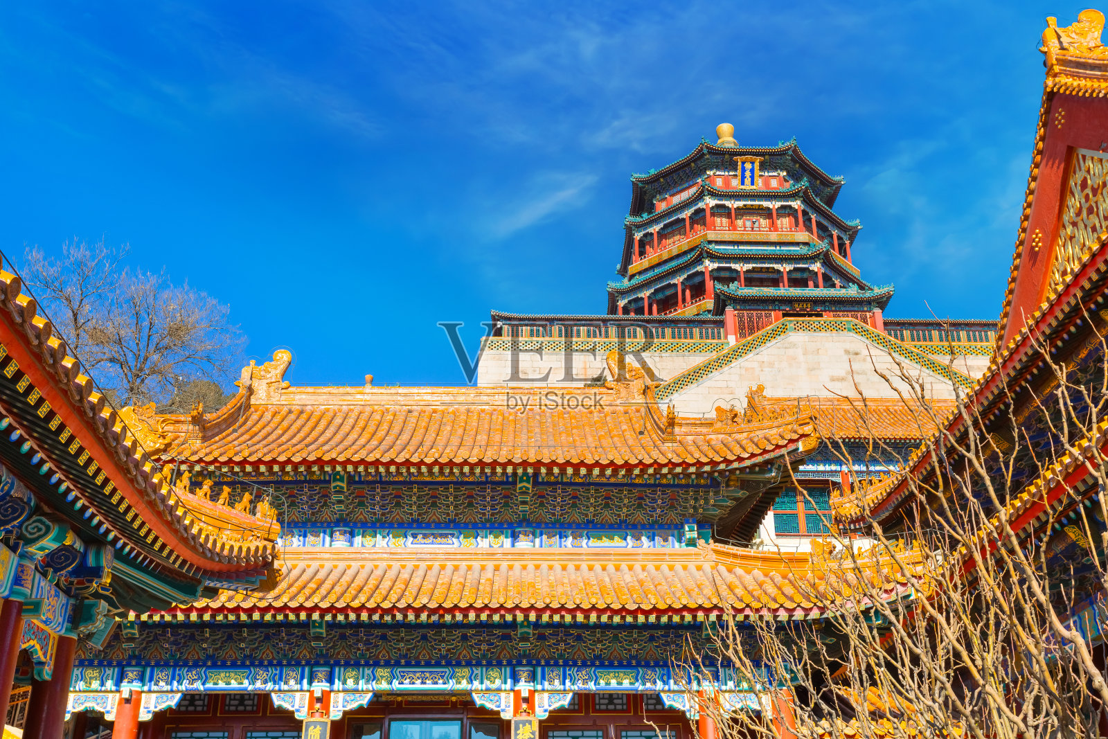 北京颐和园的排云殿照片摄影图片