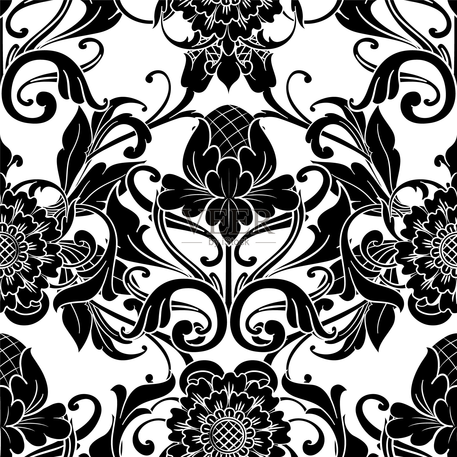 巴洛克式装饰设计元素插画图片素材